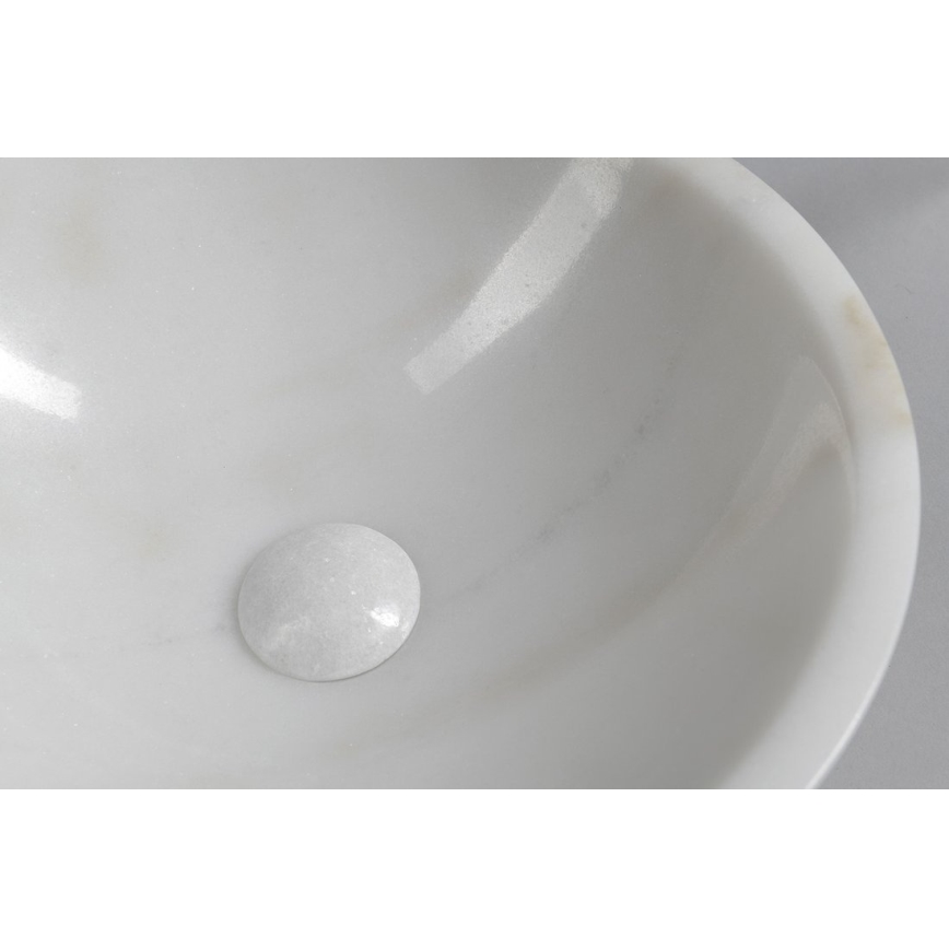 Sapho - Umývadlo na dosku BLOK, priemer 40 cm, mramor/biela