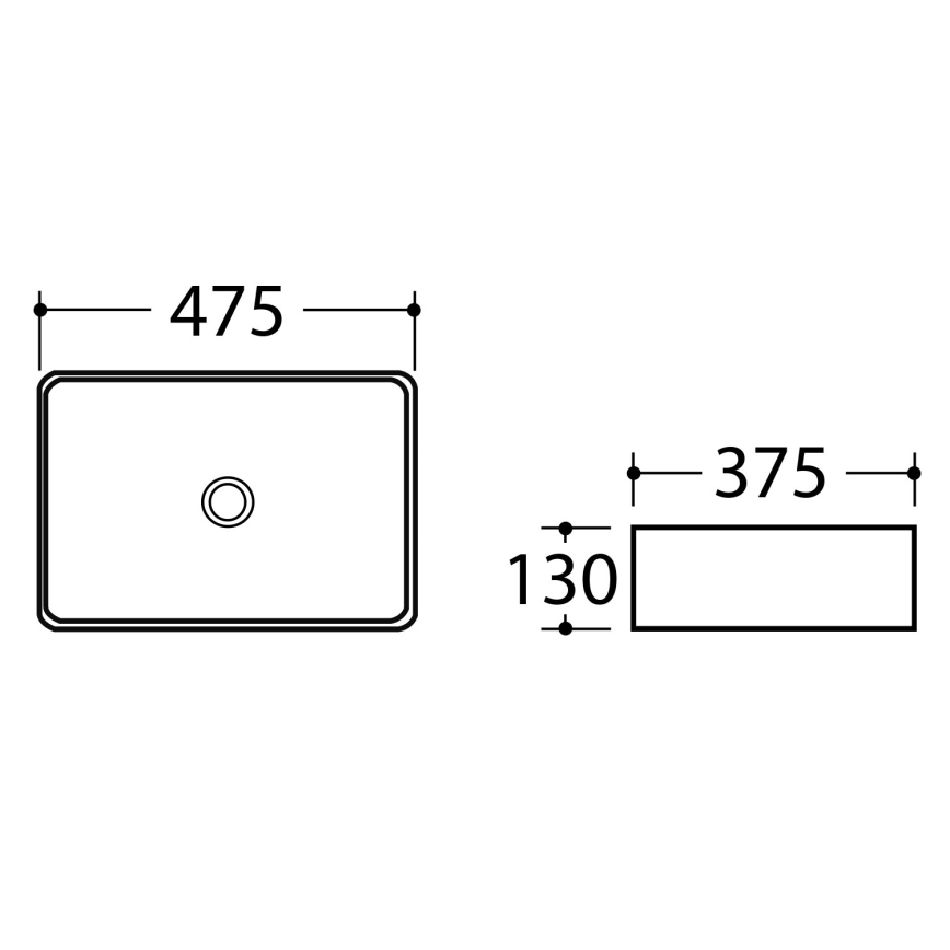 Sapho - Umývadlo na dosku DALMA 47,5x37,5 cm keramika/grigio