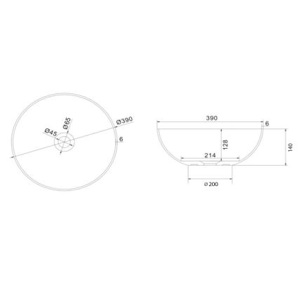 Sapho - Umývadlo na dosku FORMIGO pr. 39 cm betón/piesková