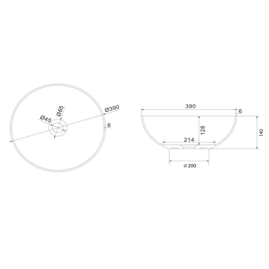 Sapho - Umývadlo na dosku FORMIGO Ø 39 cm betón/zelená