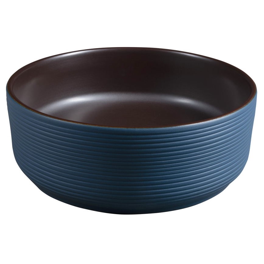 Sapho - Umývadlo na dosku PRIORI, priemer 41 cm, hnedé/modré