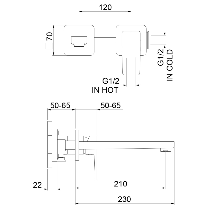 Sapho - Umývadlová batéria 2-otvorová TURSI matná čierna