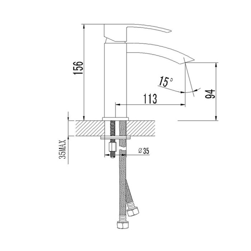 Sapho - Umývadlová batéria GINKO 15,6 cm lesklý chróm