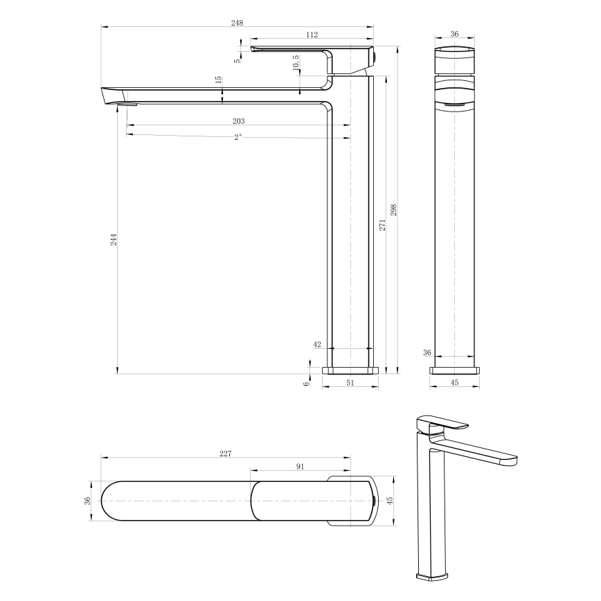 Sapho - Umývadlová batéria MIXONA 29,8 cm lesklý chróm