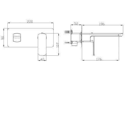 Sapho - Umývadlová batéria pre podomietkovú inštaláciu MIXONA 9x19,6 cm lesklý chróm