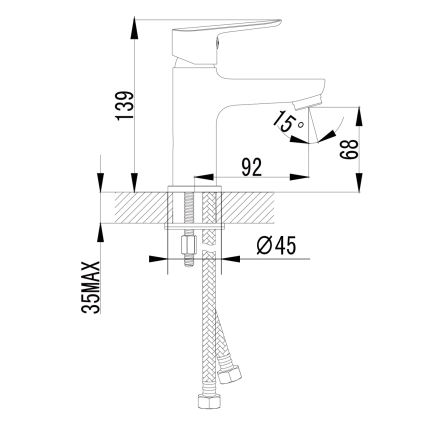 Sapho - Umývadlová batéria SMALL 13,9 cm lesklý chróm