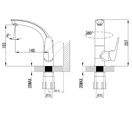 Sapho - Umývadlová batéria SOLITER 18 cm, lesklý chróm