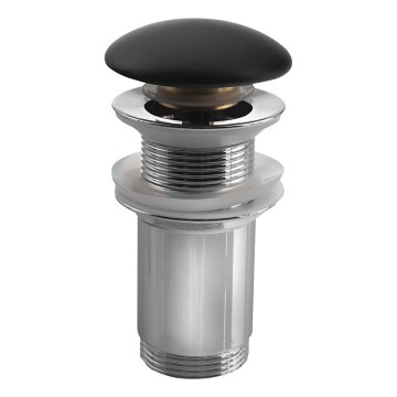 Sapho - Umývadlová vpusť, priemer 7 cm, matná čierna/lesklý chróm