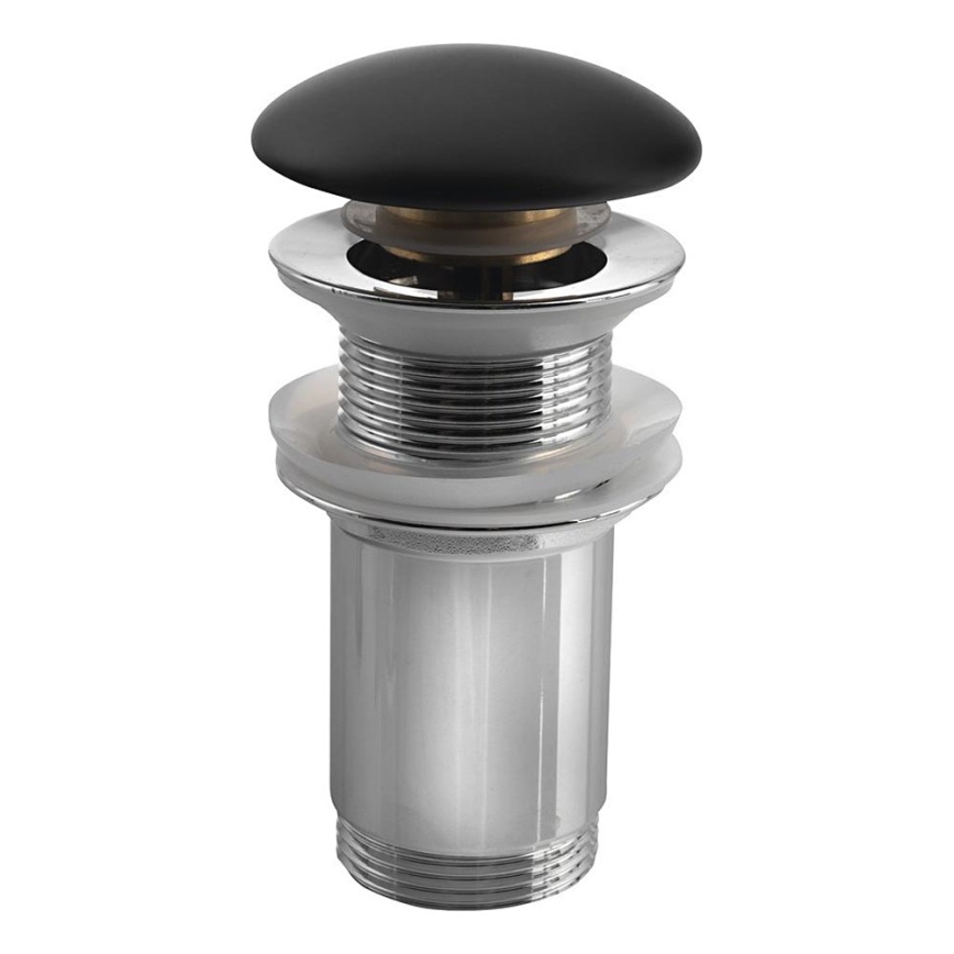 Sapho - Umývadlová vpusť, priemer 7 cm, matná čierna/lesklý chróm