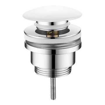 Sapho - Výpusť do umývadla Click-Clack, priemer 6,4 cm, keramika/lesklý chróm