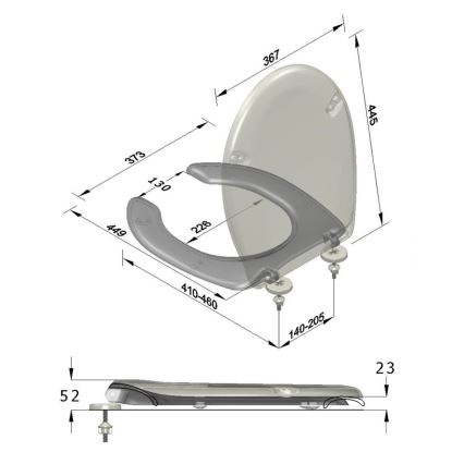Sapho - WC sedadlo pre osoby so zdravotným postihnutím biele/duroplast