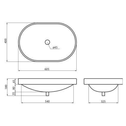 Sapho - Zapustené umývadlo LIMA 60x40 cm keramika/biela