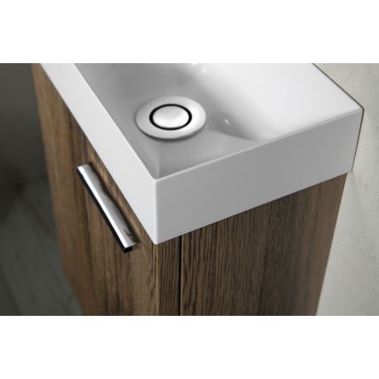 Sapho - Závesné umývadlo PICCOLINO 31x17 cm ľavé/liaty mramor/biela