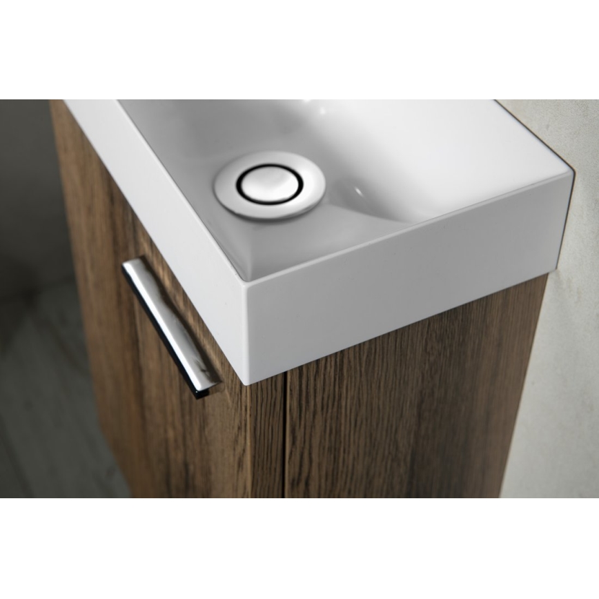 Sapho - Závesné umývadlo PICCOLINO 31x17 cm ľavé/liaty mramor/biela