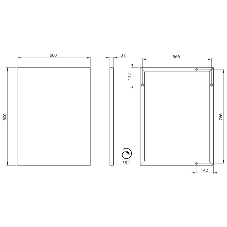Sapho - Zrkadlo AROWANA 60x80 cm lesklý chróm