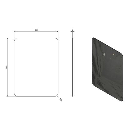 Sapho - Zrkadlo ISHAPE 60x80 cm