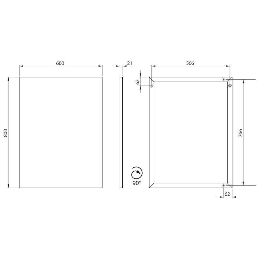 Sapho - Zrkadlo v ráme AROWANA 60x80 cm matná čierna