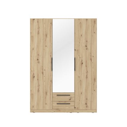 Šatní skriňa so zrkadlom MARO 150 × 213 cm dub Artisan