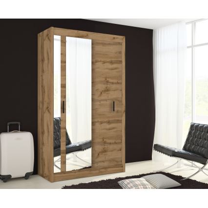 Šatní skriňa so zrkadlom SABRINA 120x215 cm dub woltan