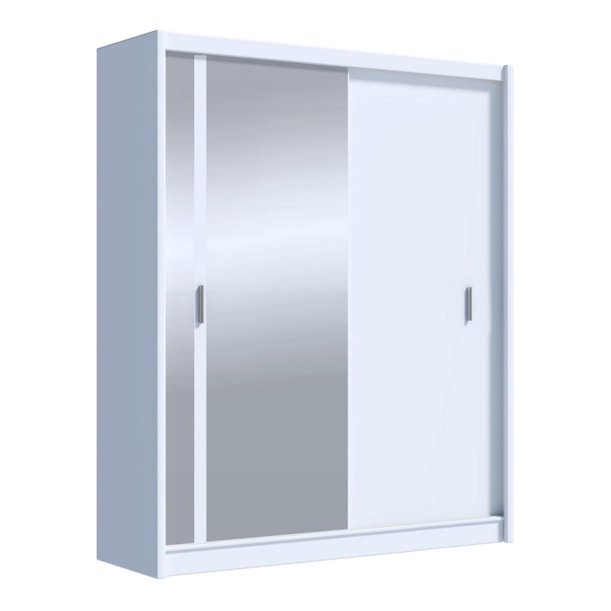 Šatní skriňa so zrkadlom SABRINA 180x215 cm biela