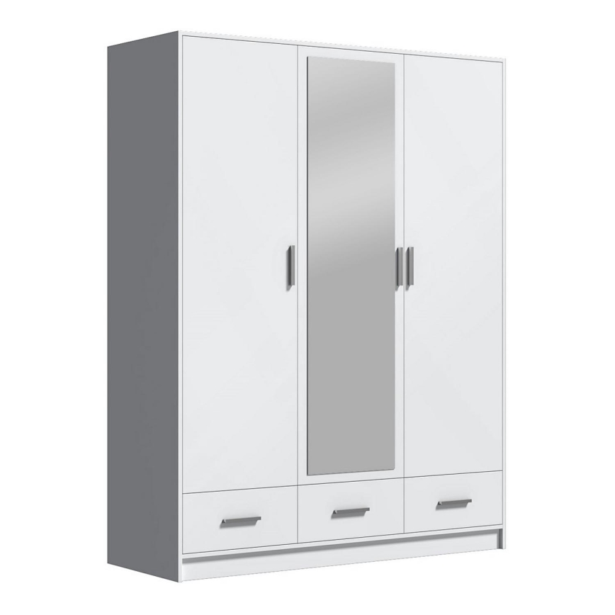 Šatní skriňa so zrkadlom SANNA 150x215 cm biela