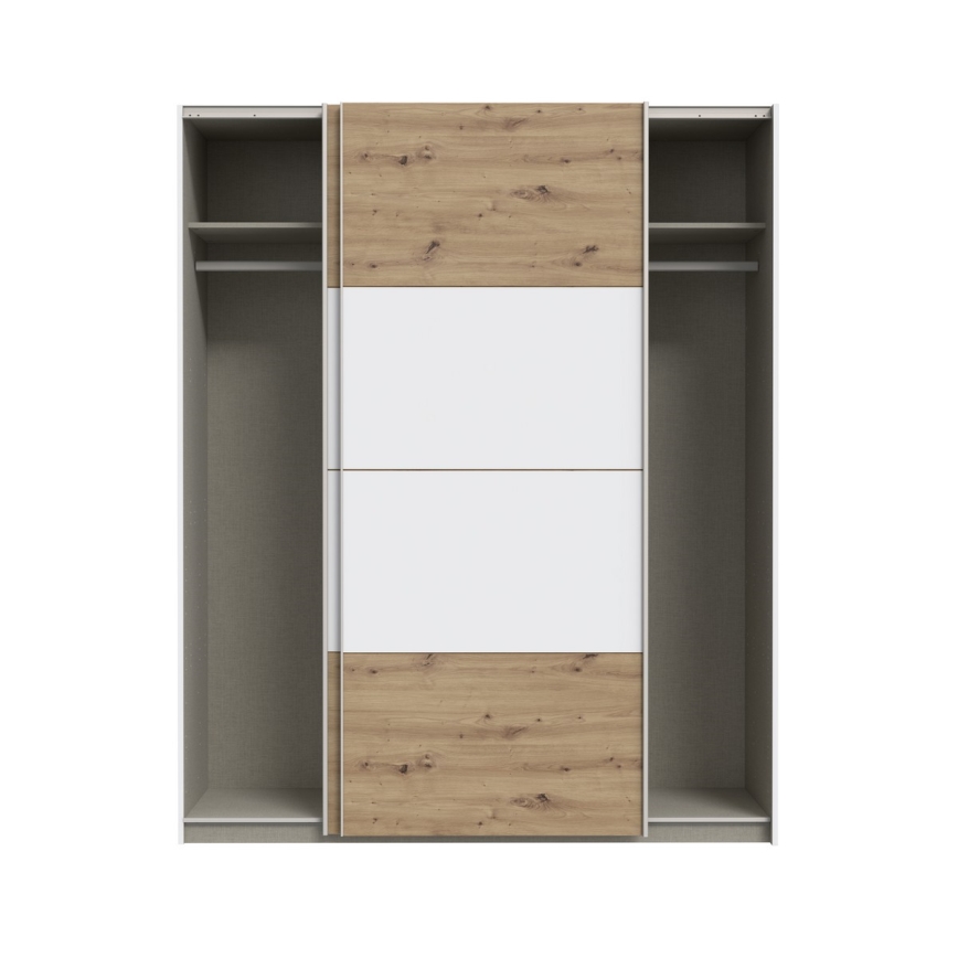 Šatníková skriňa KARO 170x210 cm biela/dub artisan