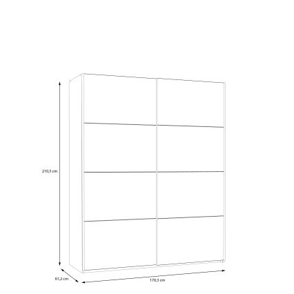 Šatníková skriňa KARO 170x210 cm sivá/zelená