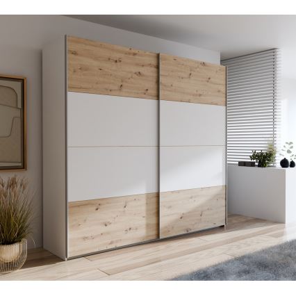Šatníková skriňa KARO 220x210 cm biela/dub artisan