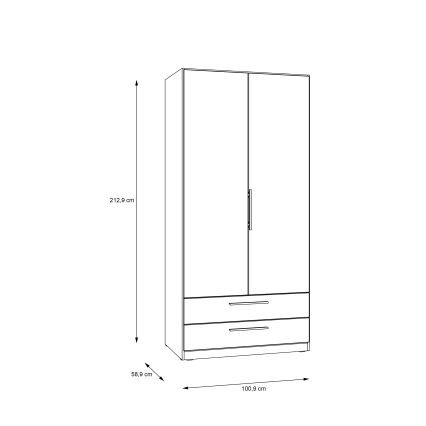 Šatníková skriňa MARO 100x213 cm dub artisan