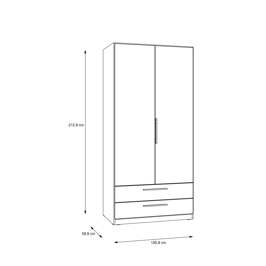 Šatníková skriňa MARO 100x213 cm dub artisan