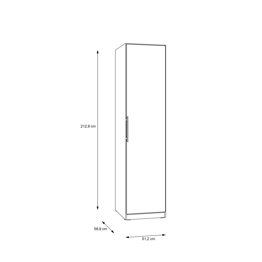 Šatníková skriňa MARO 51x213 cm dub artisan