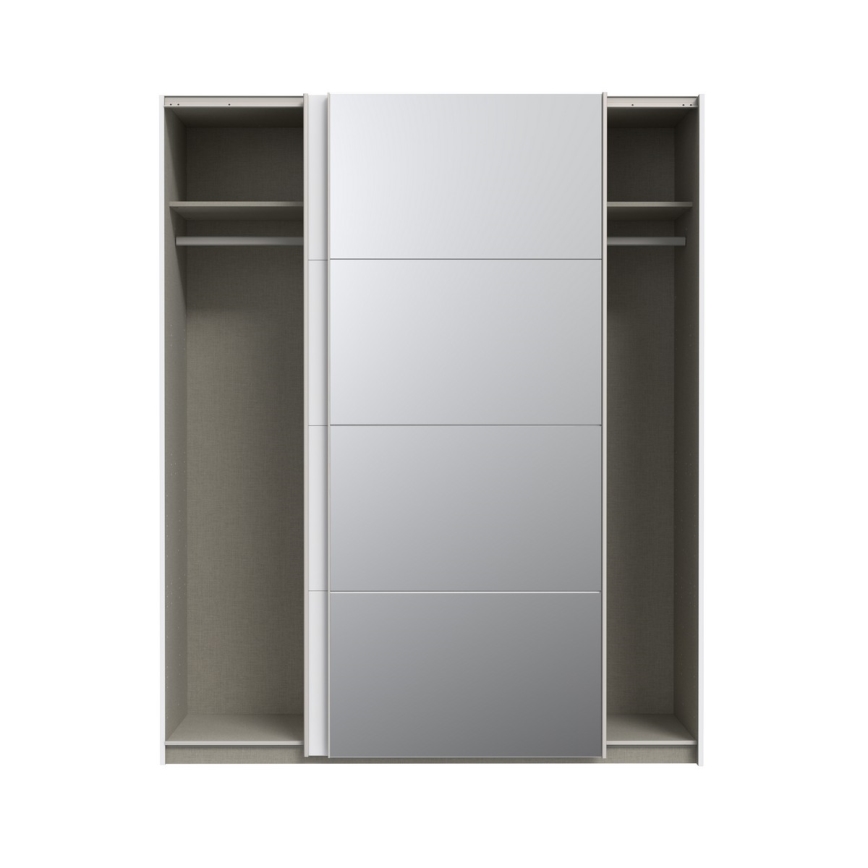 Šatníková skriňa s zrkadlom KARO 170x210 cm biela