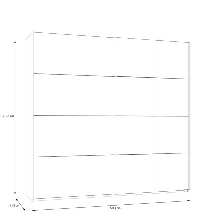 Šatníková skriňa s zrkadlom ODEN 220x210 cm béžová