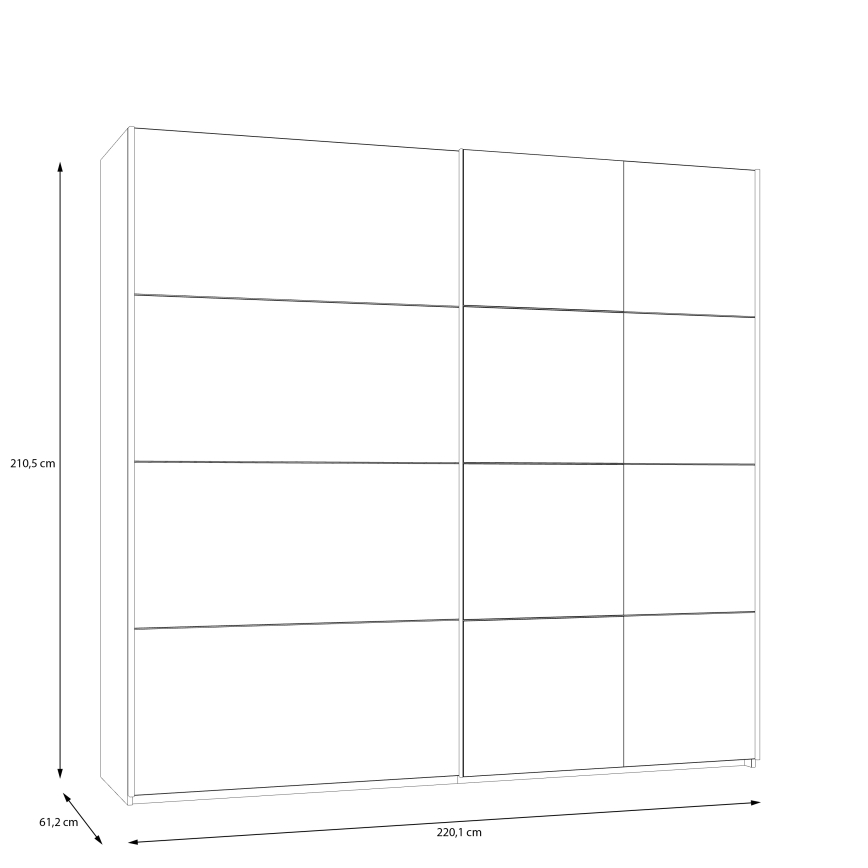 Šatníková skriňa s zrkadlom ODEN 220x210 cm béžová