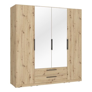 Šatníková skriňa so zrkadlom MARO 200x213 cm dub artisan