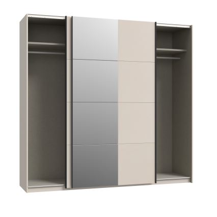 Šatníková skriňa so zrkadlom ODEN 220x210 cm béžová