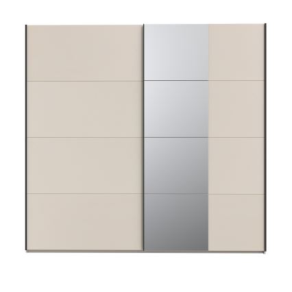 Šatníková skriňa so zrkadlom ODEN 220x210 cm béžová