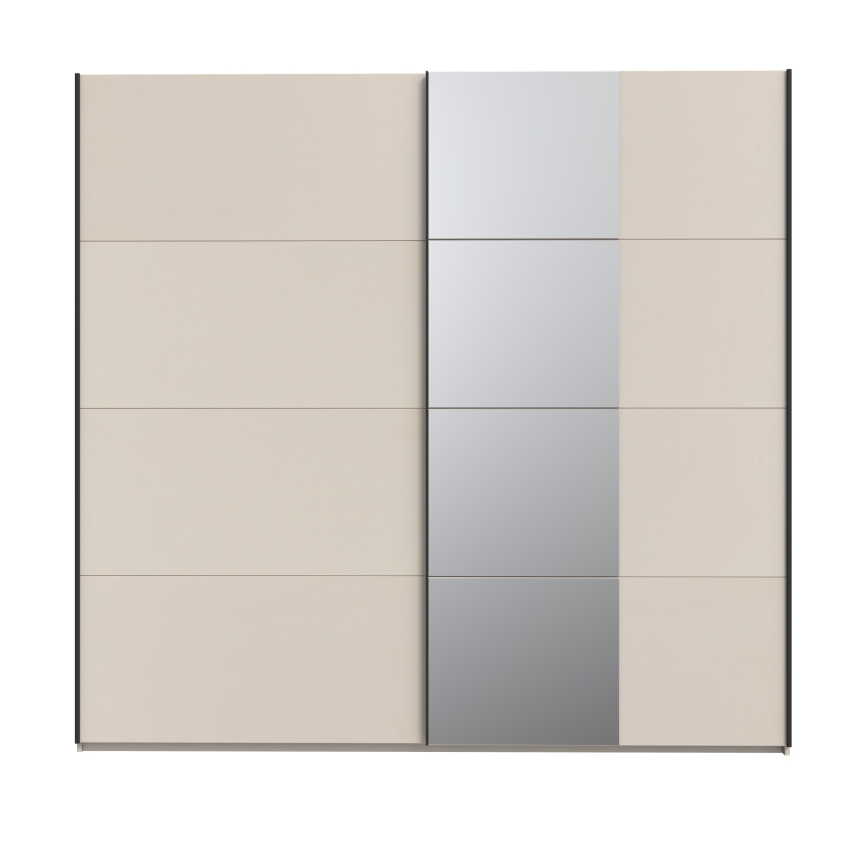 Šatníková skriňa so zrkadlom ODEN 220x210 cm béžová