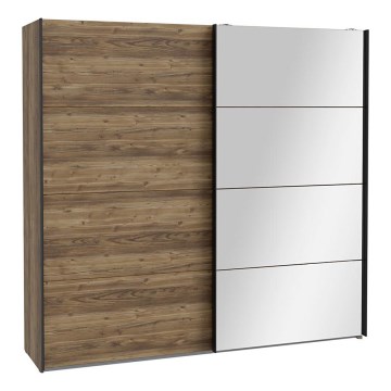 Šatníková skriňa so zrkadlom OREN 220x210 cm dub artisan