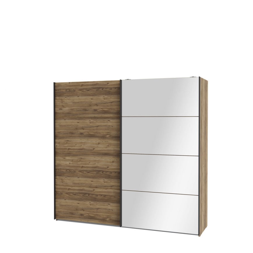 Šatníková skriňa so zrkadlom OREN 220x210 cm dub artisan