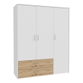 Šatníková skriňa URO 152x190 cm dub artisan/biela