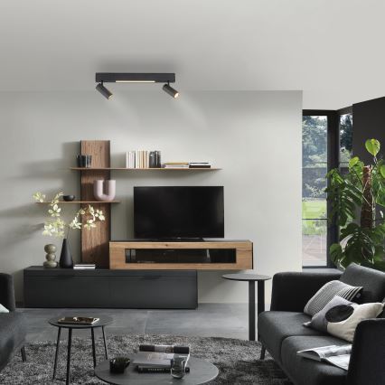 Schöner Wohnen 11793-18 - LED bodové svietidlo DANTE 2xGU10/10W/230V + LED/7,2W čierna