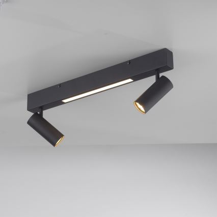 Schöner Wohnen 11793-18 - LED bodové svietidlo DANTE 2xGU10/10W/230V + LED/7,2W čierna