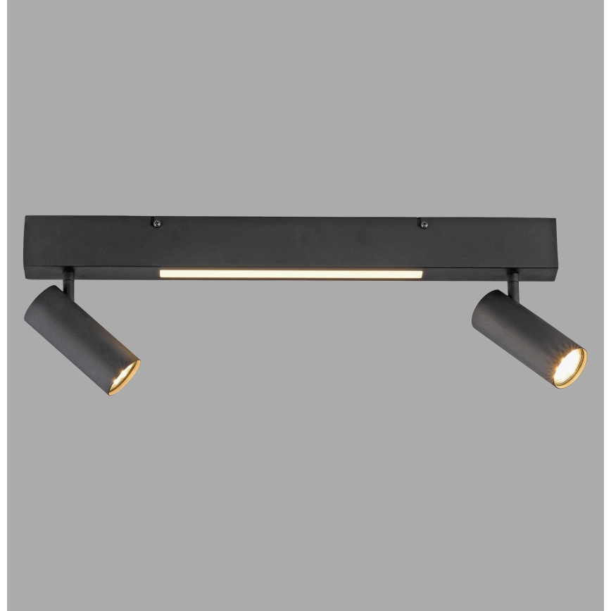 Schöner Wohnen 11793-18 - LED bodové svietidlo DANTE 2xGU10/10W/230V + LED/7,2W čierna