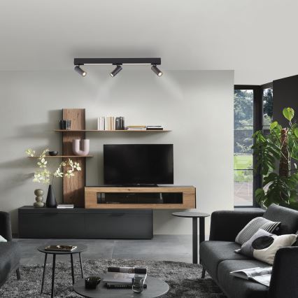 Schöner Wohnen 11794-18 - LED bodové svietidlo DANTE 3×GU10/10 W/230 V + LED/14,4 W čierne