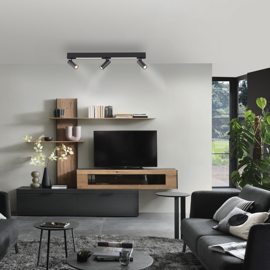 Schöner Wohnen 11794-18 - LED bodové svietidlo DANTE 3×GU10/10 W/230 V + LED/14,4 W čierne