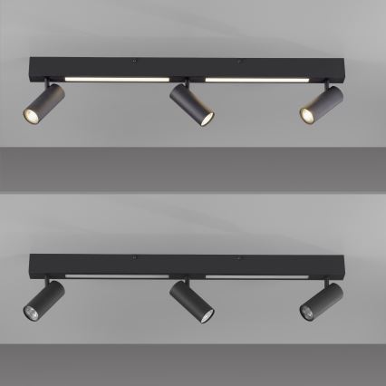 Schöner Wohnen 11794-18 - LED bodové svietidlo DANTE 3×GU10/10 W/230 V + LED/14,4 W čierne