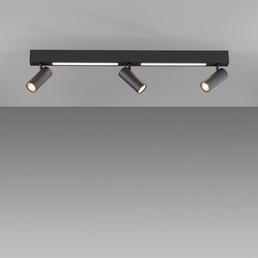 Schöner Wohnen 11794-18 - LED bodové svietidlo DANTE 3×GU10/10 W/230 V + LED/14,4 W čierne