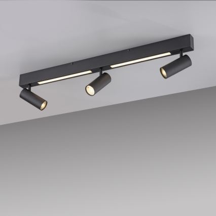 Schöner Wohnen 11794-18 - LED bodové svietidlo DANTE 3×GU10/10 W/230 V + LED/14,4 W čierne