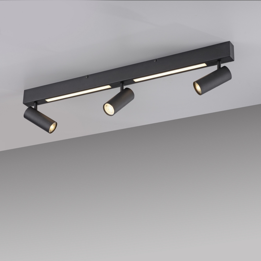 Schöner Wohnen 11794-18 - LED bodové svietidlo DANTE 3×GU10/10 W/230 V + LED/14,4 W čierne